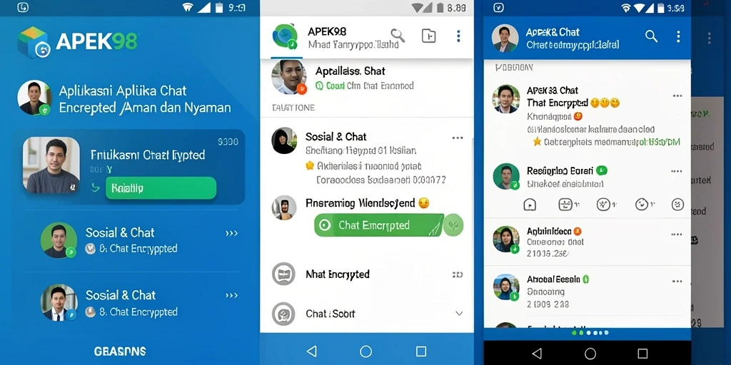Tampilan antarmuka aplikasi Chat Encrypted APEK88 yang intuitif.