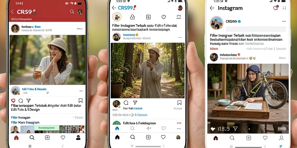 Tampilan antarmuka aplikasi CRS99 untuk Filter Instagram.