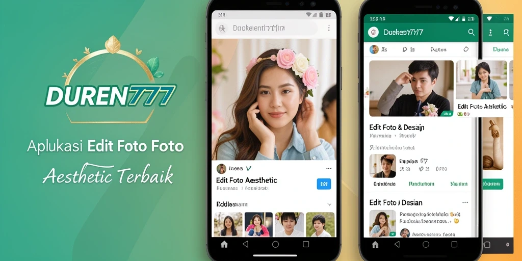 Tampilan antarmuka DUREN777 untuk edit foto aesthetic yang menarik.