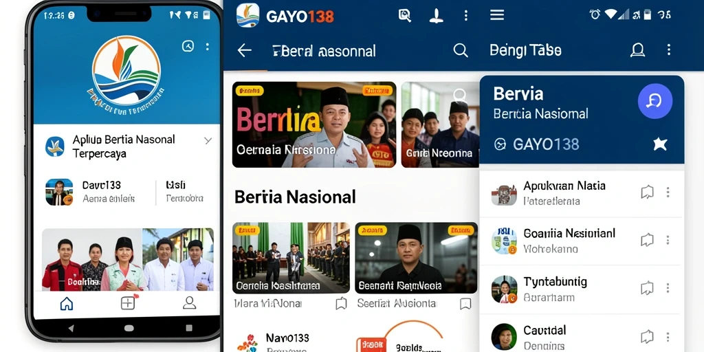 Tampilan antarmuka aplikasi GAYO138 dengan berita nasional terkini.