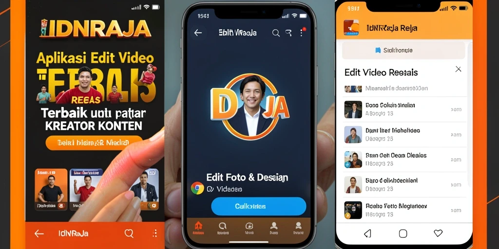 Antarmuka IDNRAJA untuk Edit Video Reels yang menarik dan user-friendly.