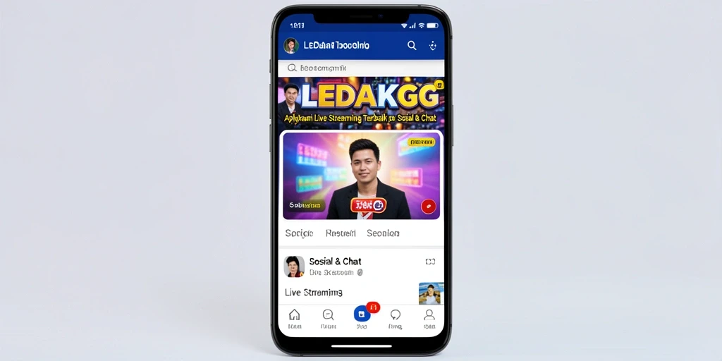 Tampilan utama aplikasi LEDAKGG dengan fitur Live Streaming yang menarik.