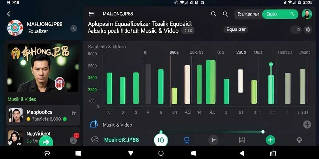 Tampilan antarmuka MAHJONGJP88 yang modern dan fungsional untuk Equalizer.