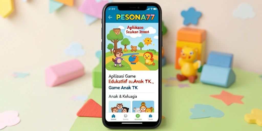 Antarmuka pengguna PESONA77 yang ceria dan ramah anak.